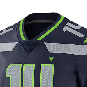 Maillot de football américain personnalisé pour homme, 100% polyester respirant, manches courtes, conçu pour les fans d'équipe - Product Image 6