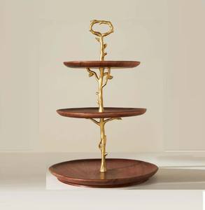 แท่นวางเค้กโลหะทองเหลืองหรูหราสำหรับงานจัดแสดงขนมหวานคุณภาพดีเยี่ยม - Product Image 6