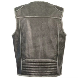New High Quality Black Leather Vest Zip Custom Vest <b>Jacket</b> for <b>Men</b> Casual Sleeveless <b>Men's</b> Vest <b>Men's</b> <b>Jackets</b> - Product Image 5