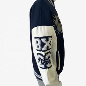 เสื้อแจ็กเก็ตเบสบอลผ้ากำมะหยี่สำหรับผู้ชายเสื้อหนังปักลายโลโก้ตามสั่ง - Product Image 6