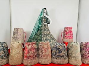 Velours de luxe nuptiale Lehenga pleine broderie de pierre Jarkan lourde idéale pour les mariages vêtements de mariée traditionnels élégants - Product Image 4