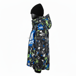 Veste Softshell pour Femmes Coupe-vent Imperméable Polyester Tissu Spandex Imprimé Bleu Vert avec Logo Personnalisé Veste Softshell pour Femmes - Product Image 3