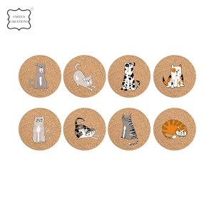 Dessous de verre en liège naturel classique imprimé de logo personnalisé, tapis et coussinets de tasse de table écologiques - Product Image 3