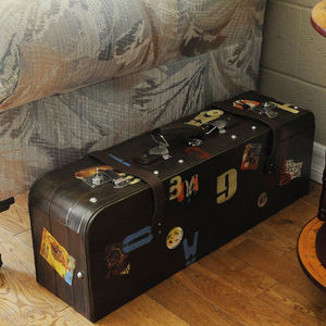 Valise en bois vintage pour décoration de maison et de bureau Technique peinte à la main - Product Image 2