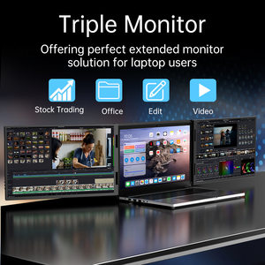 Eimio nhà máy trực tiếp 15.6 inch Tri màn hình mở rộng xách tay kinh doanh loạt OEM kim loại máy tính xách tay màn hình IPS Type-C 1080P Màn hình - Product Image 5