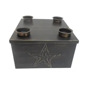 Unique Designed Aluminum Square Advent holder for use Christmas party Lighting Decoration Candle Holder Handmade