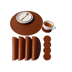 Assiette en cuir tapis de table décoration mariage décoration ustensiles de cuisine et napperon en cuir tapis de table à manger avec vente - Product Image 5