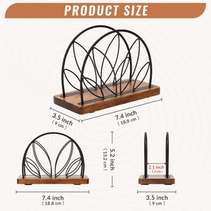 Porte-serviettes décoratif pour bar, style floral élégant, base stable, accès facile, organisateur de table élégant pour bars, cafés, maisons - Product Image 4