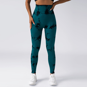 Mallas estampadas de muestra gratis para mujer mallas con tinte de corbata pantalones de yoga mallas para mujer - Product Image 6