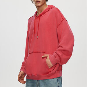 <b>Men</b> <b>Oversized</b> Vintage Acid Wash <b>Hoodie</b> With Embroidery Heavyweight Cotton <b>Fleece</b> <b>Men</b> Pullover Washed Hoodies - Product Image 4