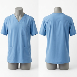 Chaqueta Médico Premium de Poliéster y Spandex de 280 GSM, Blanca con Paneles en Contraste, Diseño Personalizado con Logotipo Bordado e Impreso - Product Image 4
