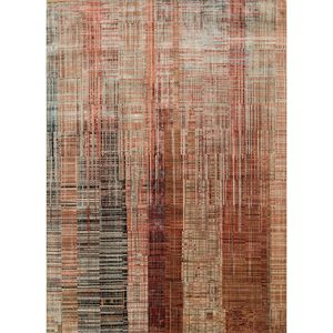 พรมไหมไผ่ผสมขนสัตว์ถักมือลาย Kavi Ivory รุ่น SRB(701) ลายแบบนามธรรม ไม่มีเชือกผูก สำหรับใช้ในบ้าน - Product Image 1