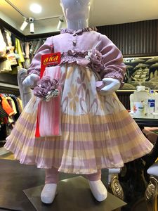 Vestidos estampados de princesa para niñas pequeñas, vestidos de boutique sin mangas con banda para el pelo - Product Image 2