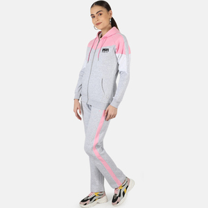 Venta superior personalizado 100% algodón Jogger traje de dos piezas mujer chándal con logotipo de talla grande polar chándal para invierno - Product Image 5