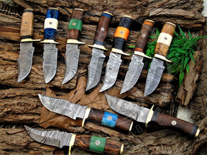 Cuchillos de Damasco hechos a mano de primera calidad a granel, juegos de cuchillos de caza con vaina para reventa, hoja fija, precio al por mayor, envío directo - Product Image 3