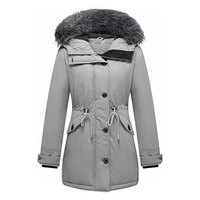 Nuevo Abrigo de Plumón para Mujer, Invierno, Casual, con Capucha de Lana y Peluche, Cierre de Cremallera, Transpirable, de Alta Calidad
