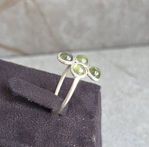 แหวนเงิน925ทำด้วยมืออัญมณีพรีไนต์เครื่องประดับสำหรับงานแต่งงานแบบชาติพันธุ์ทันสมัยของขวัญสำหรับงานเลี้ยงหมั้นของผู้หญิง - Product Image 2