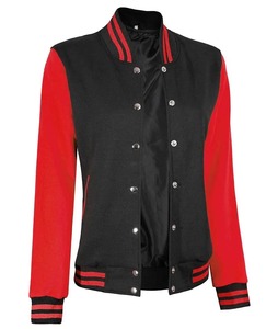 <b>Men</b> Women <b>Shearling</b> Lined Varsity <b>Jacket</b> Wool Blend Snap Button Warm Letterman Baseball Coat - Product Image 5