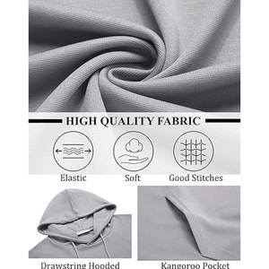 เสื้อฮู้ดแขนยาวแบบสวมหัวเสื้อฮู้ดแบบกำหนดเองดีไซน์เรียบ - Product Image 2