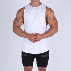 Camiseta sin Mangas para Hombre, Color Verde Oliva, Cuello Redondo, Tejido de Punto, Color Sólido, Transpirable, Estilo Casual, 100% Poliéster - Product Image 3