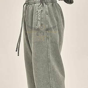 Vente chaude à la mode Slim Fit hommes lavage à l'acide pantalon de survêtement tenue décontracté confortable lavage à l'acide pantalon de survêtement - Product Image 5