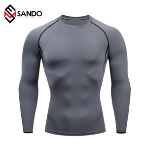 Unisex เสื้อยืดรัดรูปแขนยาวสำหรับเล่นกีฬาเข้ารูปแห้งเร็วพร้อมปกสำหรับ MMA สำหรับเด็กทำจากสแปนเด็กซ์ - Product Image 4