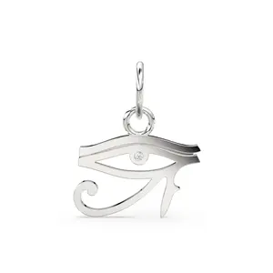 Colgante Redondo con Diamante Natural y Ojo de Horus con Bisel de Oro Amarillo de 14K para Protección Diaria - Product Image 3