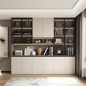 European Style SS304 Stainless Steel <strong>Book</strong> Cabinet with Glass Door Antirust Foldable Bookcase for Study Bedroom for Living Room - Product Image 2
