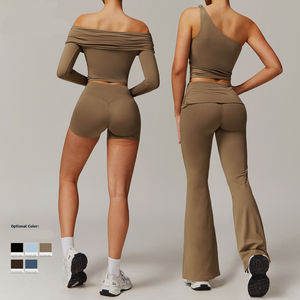 Nuevo conjunto de yoga 2025 de alta calidad OEM al por mayor para mujeres, traje de yoga informal y cómodo, versátil, conjunto de correr y fitness - Product Image 2