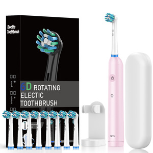 YBK Adult Rotating <strong>Electric</strong> <strong>Toothbrush</strong> IPX7 8 Brush <strong>Heads</strong> One Travel Case 3 Modes 2 Minute Smart Timer 60 Day Battery Life LED - Product Image 6