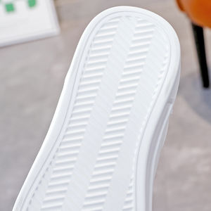 남성과 여성을위한 사용자 정의 로고 올 화이트 하이탑 스케이터 스니커즈 PU 가죽 캐주얼 신발 - Product Image 4