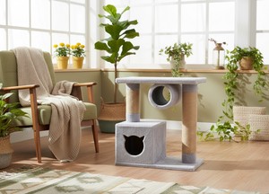 เสาข่วนคุณภาพสูง "Grey Tunnel" สำหรับแมวและลูกแมวทุกสายพันธุ์และทุกขนาด - Product Image 3