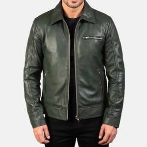 Chaqueta de cuero de manga larga para hombre con estampado de logotipo personalizado con cuello vuelto, chaquetas elegantes y de alta calidad para hombre de ggsports - Product Image 1