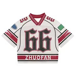 Camiseta de sublimación de malla personalizable OEM de calidad superior, camisetas de fútbol americano, camiseta para hombre, camiseta de fútbol cuadrada - Product Image 6