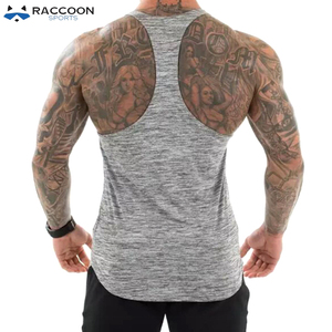 Camiseta sin mangas de algodón/poliéster para culturismo masculino, ropa deportiva transpirable de secado rápido, ecológica, colores personalizados, logotipo - Product Image 2
