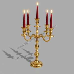 Candelabro plateado de 5 brazos, candelabro de aluminio hecho a mano, centro de mesa, boda, hogar, Hotel, decoración de Navidad, fábrica al por mayor - Product Image 3