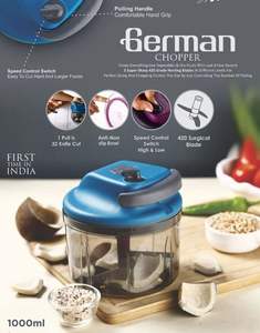 ABS Plastic Vegetable <b>Chopper</b> Manual Multi Pull Cord Stainless Steel Blades Food Grade BPA Free 250-1000ml Custom Color - Product Image 3