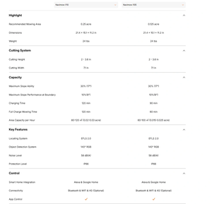 เครื่องตัดหญ้าอัตโนมัติ Navimow i110n ไร้สาย สำหรับพื้นที่ 1/4 เอเคอร์ ระบบ RTK+Vision AI GPS ควบคุมผ่านแอปพลิเคชัน สำหรับสวน - Product Image 5