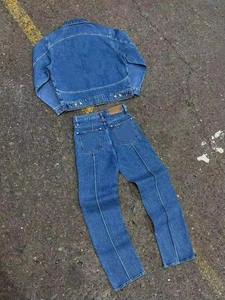 Fresh Fade Denim Set Otoño Demin Sets Denim Jeans Nuevo en conjuntos a juego 2024 Trajes de moda unisex Conjuntos de pantalones - Product Image 2