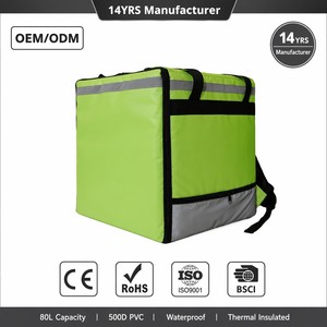 <span class=keywords><strong>Sac</strong></span> à <span class=keywords><strong>dos</strong></span> isotherme pour livraison de repas 80L, <span class=keywords><strong>sac</strong></span> isotherme imperméable en PVC 500D avec bandes réfléchissantes pour flotte de coursiers - Product Image 1