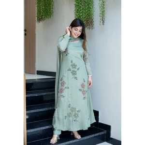 Nuevo Kurta Dupatta de Diseño para Fiestas de Zain Exports, Reversible, para Todas las Temporadas, Hermoso Trabajo en Tela Chifón para India y Pakistán - Product Image 1