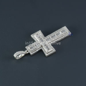 นักออกแบบล่าสุดจี้ฮิปฮอปทองคําขาว 14 kt แสดงห้องปฏิบัติการที่เติบโตรอบเพชรตัดสดใสและบาแกตต์ในความใสของ vvs - Product Image 3