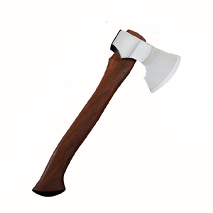 ใบมีดเหล็กดามัสกัสเกรดอุตสาหกรรมด้ามไม้และปลอกหนังวินเทจ - Product Image 1