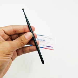 Professional Grade Solid Stainless Steel Ended Cuticle Nail Pushers High Quality Plasma Black for Use on Fingers - Product Image 1