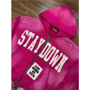 Vente en gros Meilleur fournisseur Sweat à capuche zippé en strass de couleur unie pour hommes Qualité supérieure Sweats à capuche zippés pour hommes à des prix abordables - Product Image 2