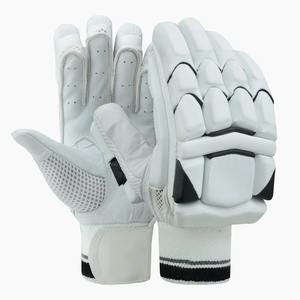 Gants de frappeur à motif uni en cuir PU de haute qualité Taille moyenne Prix raisonnable Couleur blanche pour le cricket en Inde - Product Image 1