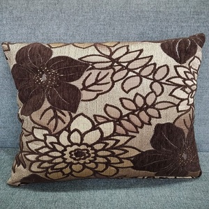 High quality Wholesale Soft Jacquard <b>Flower</b> <b>Cushion</b> Cover Decorative Woven Sofa Decorative Pillow Case for Couch - Product Image 2
