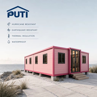 Maison modulaire préfabriquée de luxe extensible de 20 pieds et 40 pieds, résistante aux ouragans, pour hôtel