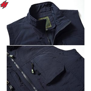 Chaleco Utilitario de Moda Personalizado, Multibolsillos, con Cremallera, de Lona, Antipilling, Sin Mangas, para Invierno, Senderismo, Pesca, para Hombre - Product Image 3