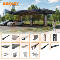 Abri de voiture solaire intelligent en aluminium AL6005 T5 pour recharge de véhicules électriques, abri de stationnement photovoltaïque étanche, station de carport préassemblée robuste